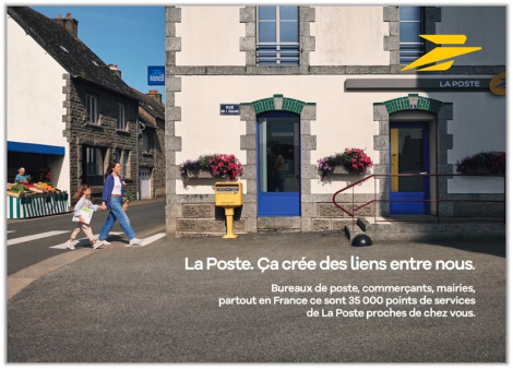 Wings (by BETC/Havas) pour La Poste– « La Poste. Ça crée des liens entre nous. »