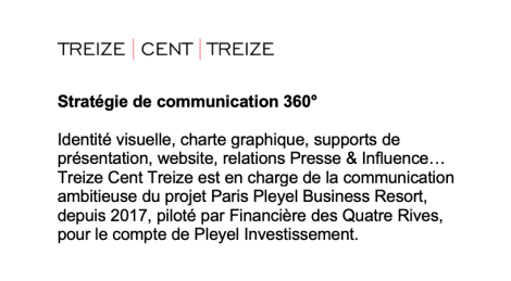 Stratégie de communication 360° - Agence Treize Cent Treize