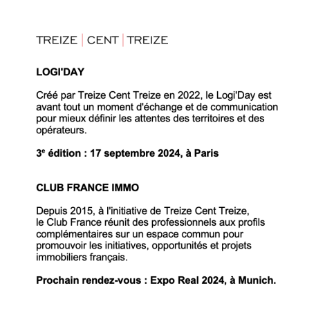 Création événements - Club France et Logi'Day - Agence Treize Cent Treize