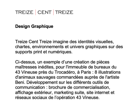 Outils marketing et design graphiques - Agence Treize Cent Treize