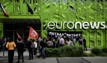 Manifestations de salariés contre la suppression de 197 emplois à son siège de Confluence, à Lyon, le 9 mai 2023